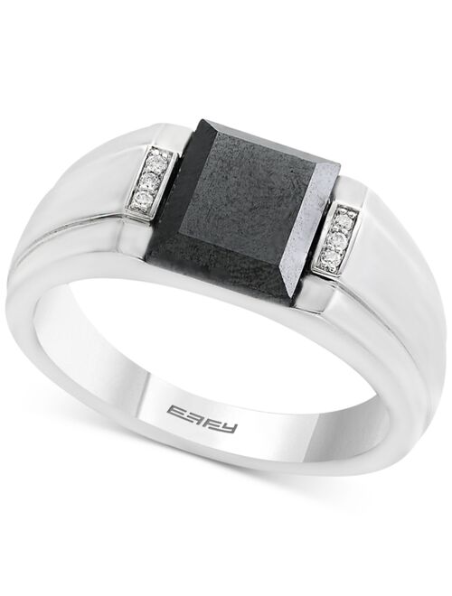 EFFY Collection EFFY® Men's Hematite (9 x 7mm) & Diamond Accent Ring in Sterling Silver