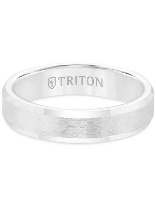 Triton Men's White Tungsten Carbide Ring, Wedding Band (5mm)