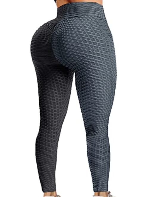 A AGROSTE Women Two Tone Butt Lifting Leggings High Waist Booty Yoga Pants Workout TIK Tok Butt Leggings