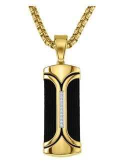 Esquire Men's Jewelry Diamond Accent Dog Tag 22" Pendant Necklace, Created for Macy's