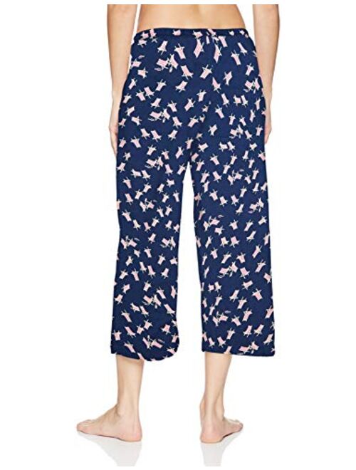 HUE womens Printed Knit Capri Pajama Sleep Pant