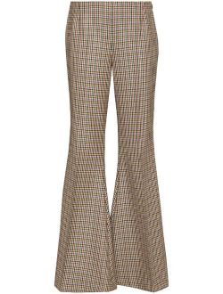 houndstooth-pattern flared trousers