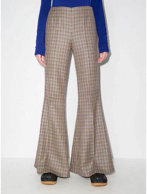 Stella McCartney houndstooth-pattern flared trousers