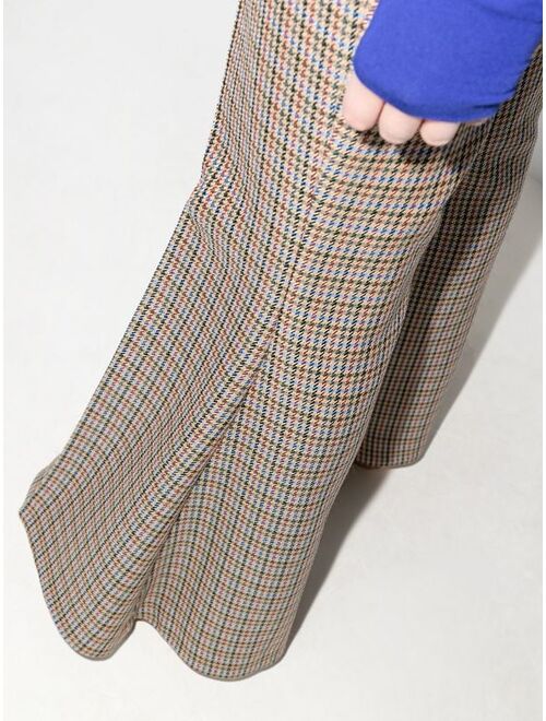 Stella McCartney houndstooth-pattern flared trousers