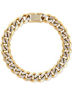 Esquire Men's Jewelry Two-Tone Curb Link Chain Bracelet, Created for Macy's