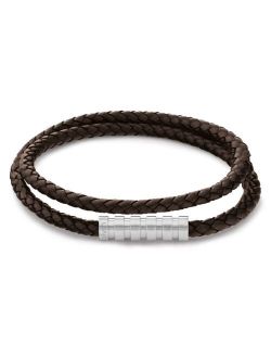 Men's Wrapped Braided Leather Bracelet