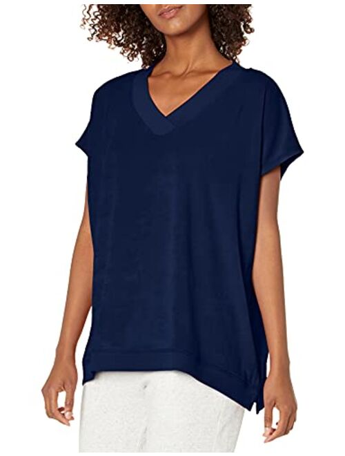 HUE Women's Relaxed Fit Terry V-Neck Sleep Tee