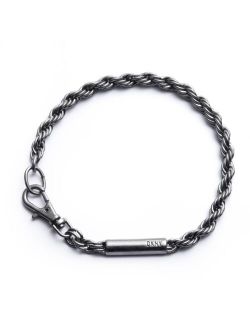 Men's Hematite-Tone Chain Flex Bracelet