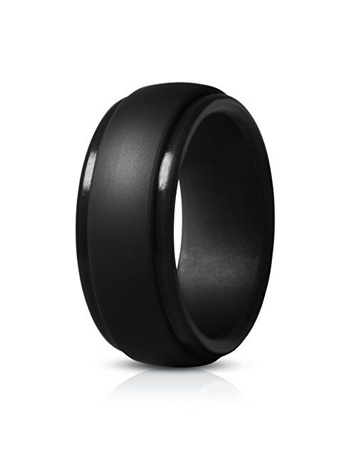 Saco Band Silicone Rings Men - 7 Rings / 1 Ring Rubber Wedding Bands