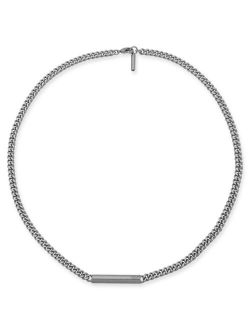 Men's Silver-Tone Bar Frontal Chain Necklace