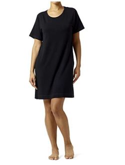 Women's Solid French Terry Short Sleeve Lounge Dress