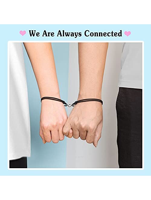 UNGENT THEM Magnetic Couples Bracelets Mutual Attraction Relationship Matching Bracelet Set for Women Men Boyfriend Girlfriend Best Friends