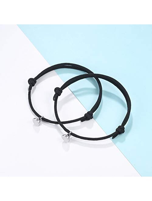 UNGENT THEM Magnetic Couples Bracelets Mutual Attraction Relationship Matching Bracelet Set for Women Men Boyfriend Girlfriend Best Friends