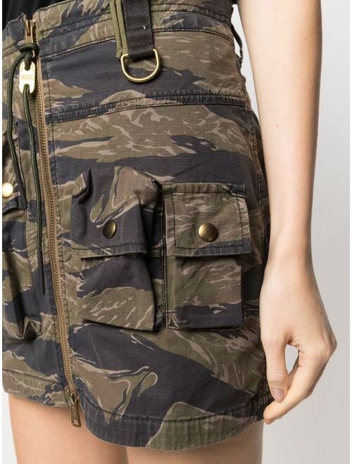 Diesel tiger-camouflage print mini skirt