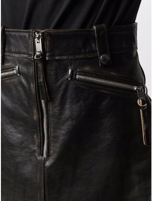 Diesel leather mini skirt