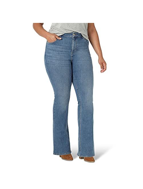 Lee Women's Plus Size High Rise Mini Flare Jean
