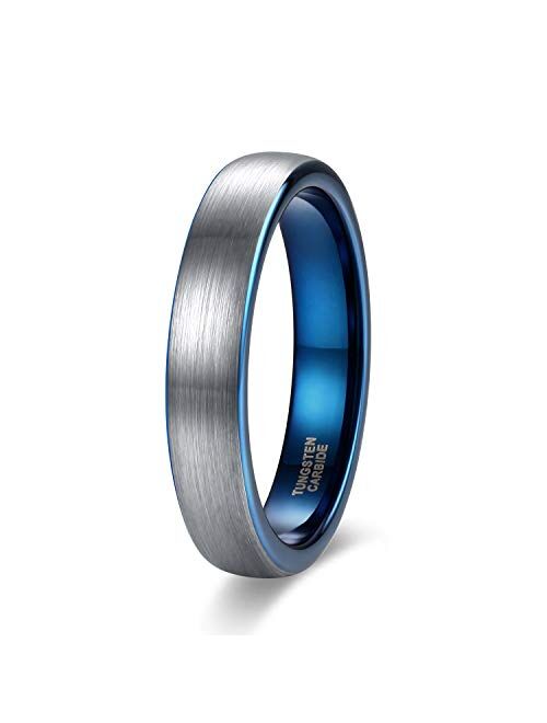 TRUMIUM 4mm 6mm 8mm Tungsten Ring Wedding Band for Men Women Engraved I Love You Matte Brushed Comfort Fit Size 4-15