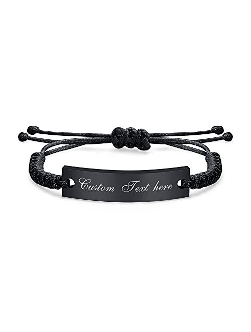 MEALGUET to My Son, Personalized Handmade Black Adjustable Cord Inspirational Courage Quote to My Son Bracelets,Birthday Graduation Gift, Idea to Son,Customized Gift