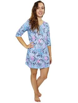 Lilo & Stitch Women's 3/4 Sleeve Dorm Nightgown Pajamas