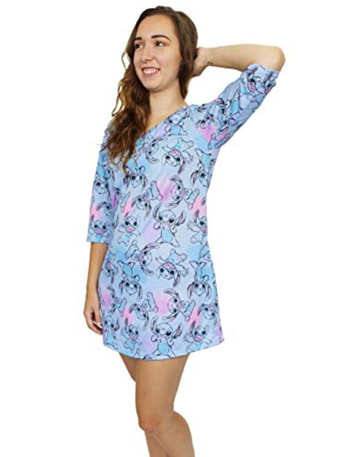 Disney Lilo & Stitch Women's 3/4 Sleeve Dorm Nightgown Pajamas