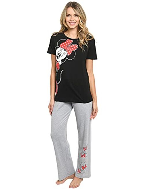 Disney Womens Plus Size Pajama Set Minnie Mouse Lounge Wear