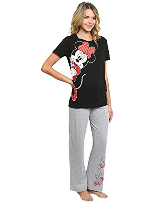 Disney Womens Plus Size Pajama Set Minnie Mouse Lounge Wear