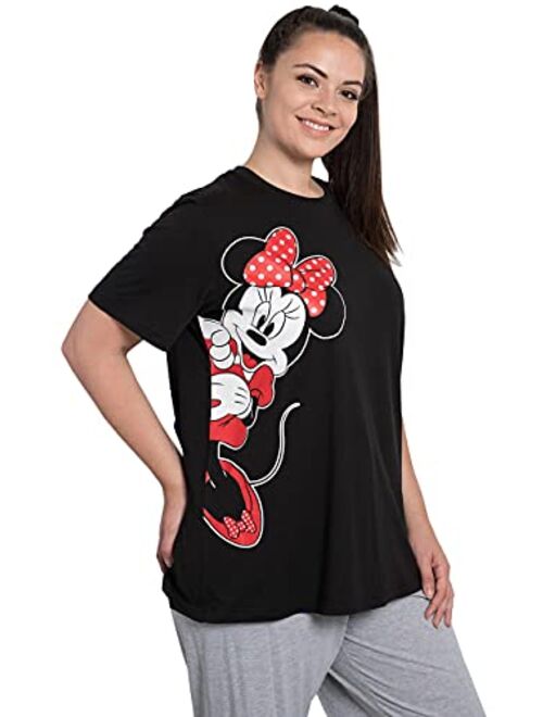 Disney Womens Plus Size Pajama Set Minnie Mouse Lounge Wear