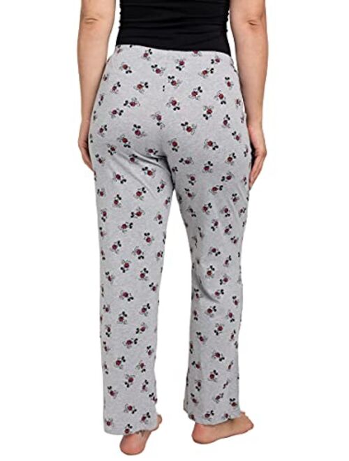 Disney Womens Plus Size Lounge Pants Mickey Mouse Pajama Bottoms All Over Print