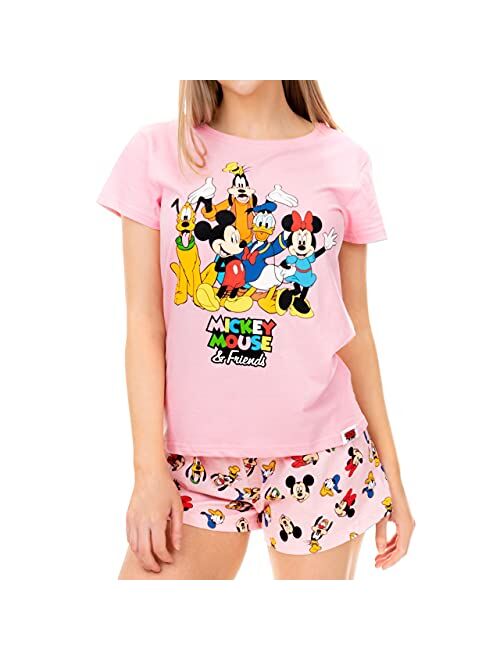 Disney Womens Mickey Mouse Minnie Mouse and Friends Pajamas