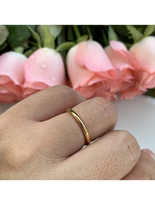 iTungsten 2mm 3mm 4mm 5mm 6mm 7mm 8mm 10mm Black/Blue/Gold/Rose Gold/Gunmetal Tungsten Rings for Men Women Wedding Bands Domed Polished Shiny Comfort Fit