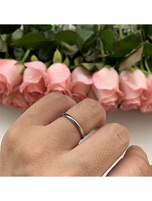 iTungsten 2mm 3mm 4mm 5mm 6mm 7mm 8mm 10mm Silver/Black/Gunmetal/White Tungsten Carbide Rings for Men Women Wedding Bands Domed Polished Shiny Comfort Fit