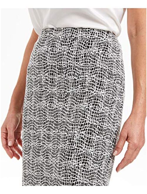 Kasper Women's Knit Metallic Jacquard Skirt