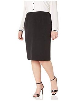Women's Plus Size Stretch Crepe Skimmer Skirt