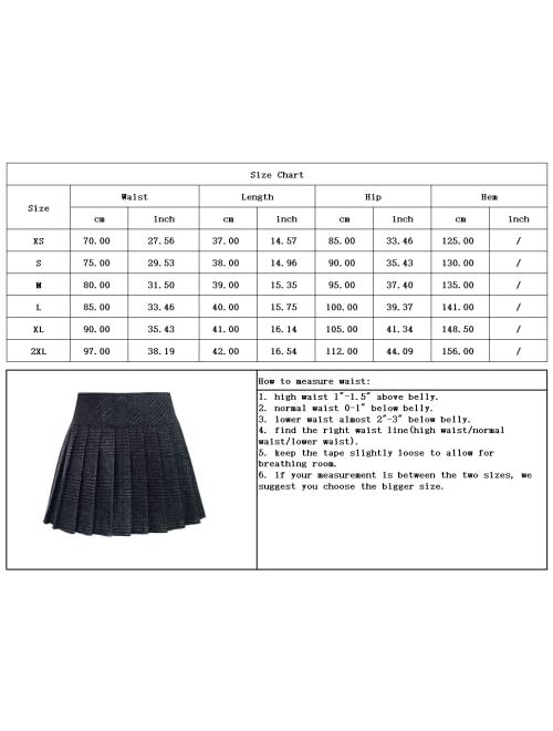 chouyatou Women's Casual Plaid High Waist A-Line Wool Pleated Short Skirt