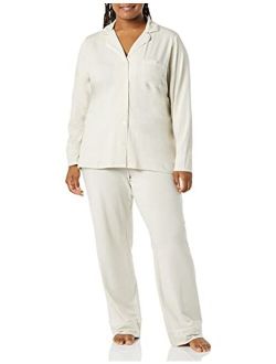 Women's Plus Size Long Sleeve Shirt Full Length Pant Pajama Set