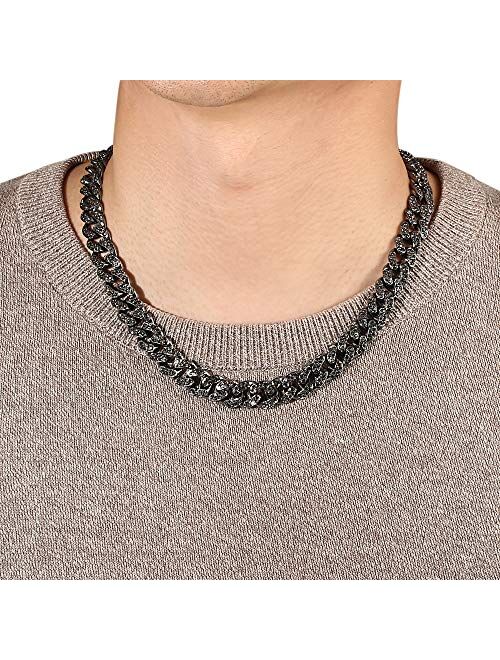 Cuban Link Necklace for Men - Hip Hop Necklace Iced Out with Bling Rhinestones, Fashion Accessory for Hip Hop Lovers
