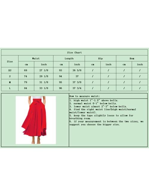 chouyatou Women's Elegant High Waisted Side Slit Irregular Bohemian Maxi Skirt with Pockets