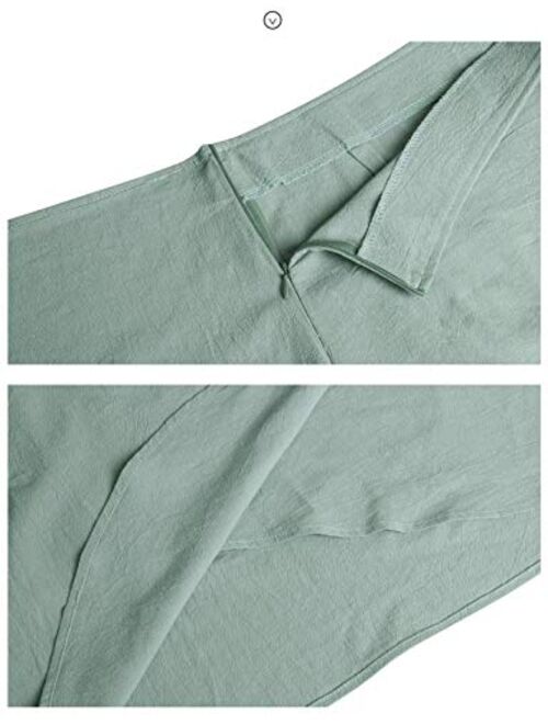 chouyatou Women's Irregular Wrap Deco Lightweight A Line Mini Linen Skirt