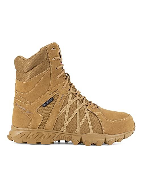 Reebok mens Trailgrip Tactical Safety Toe 8" Waterproof Insulated Tactical Boot With Side Zipper