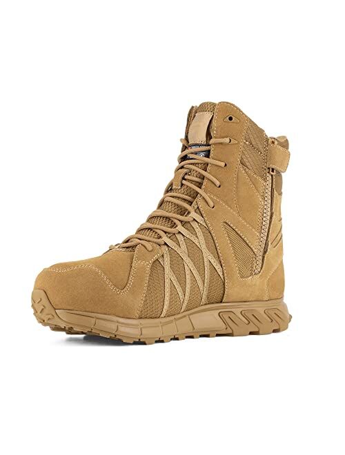 Reebok mens Trailgrip Tactical Safety Toe 8" Waterproof Insulated Tactical Boot With Side Zipper