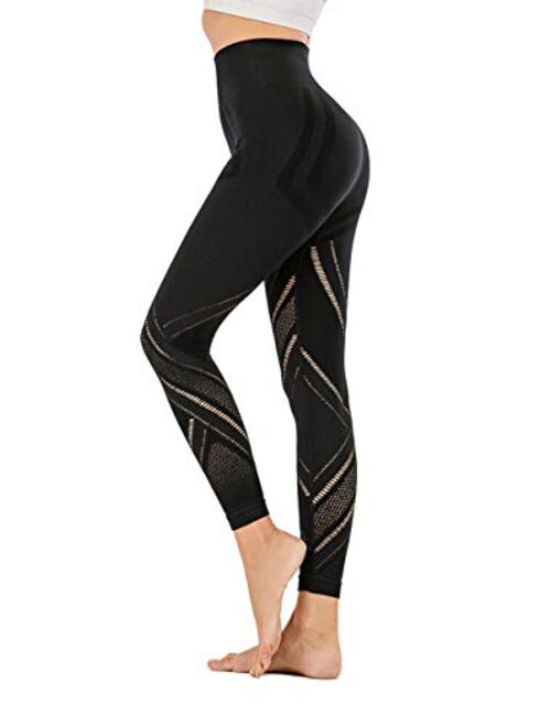 Lelinta Women's High Waist Workout Compression Seamless Fitness Yoga Leggings Active Tights Stretch Pants