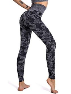 Seamless Camo Yoga Pants for Women High Waisted Gym Sport Running Workout Compression Leggings