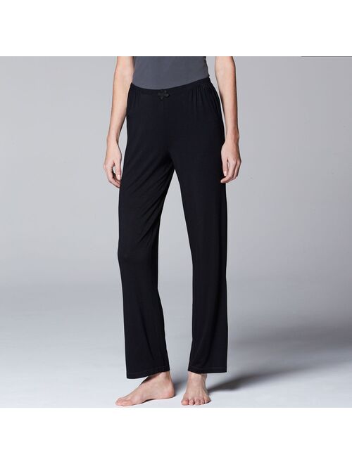 Women's Simply Vera Vera Wang Pajamas: Basic Solid Luxury Pajama Pants