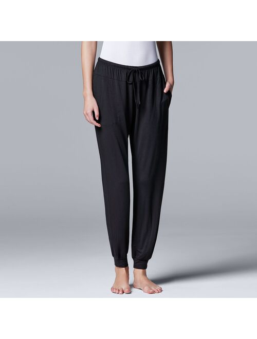 Women's Simply Vera Vera Wang Basic Luxury Banded Bottom Pajama Pants