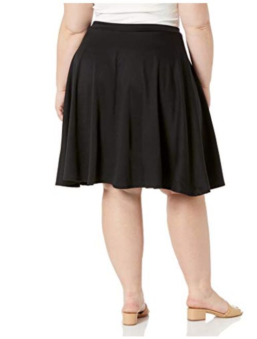 Star Vixen Women's Plus-Size Knee Length Full Skater Skirt