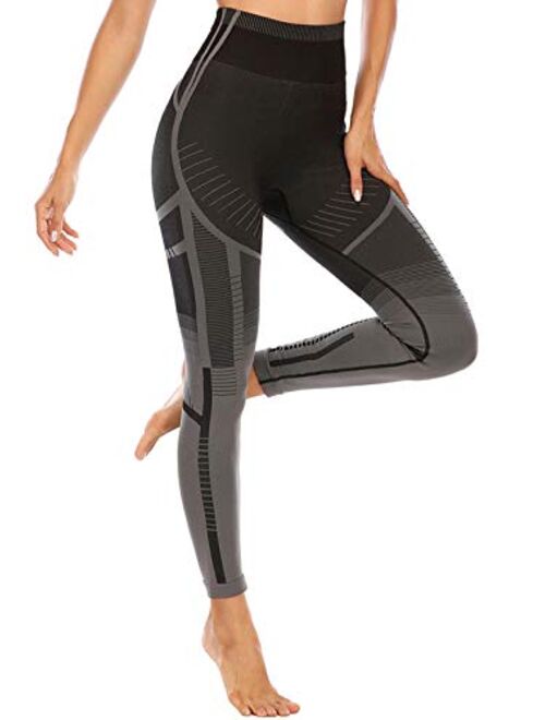 Lelinta Women High Waist Seamless Workout Leggings Yoga Pants Running Tummy Control Athletic Leggings
