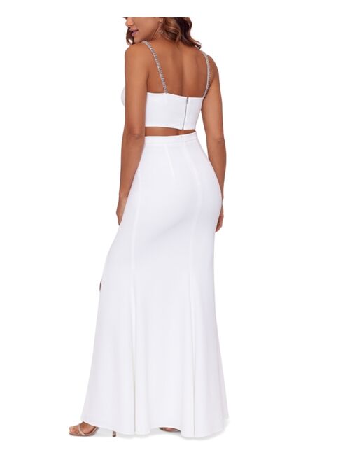 XSCAPE Embellished-Strap 2-Pc. Gown