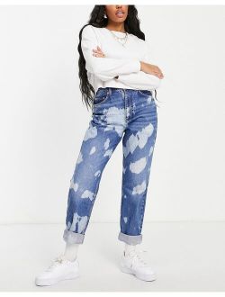 Hourglass organic cotton blend 'slouchy' mom jean with paint splatter