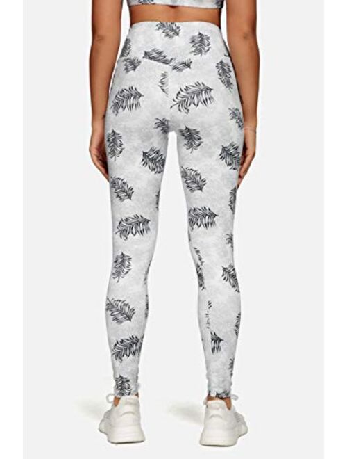 QUEENIEKE Women Yoga Leggings Tummy Control 3.5-Inch Waist Workout Pants Running Peach Hip 8207