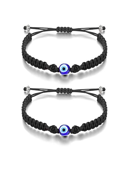 Tarsus Big Evil Eye Adjustable Bracelet Kabbalah Red String Amulet Nazar for Family Couple Bestfriend Women Men Girls